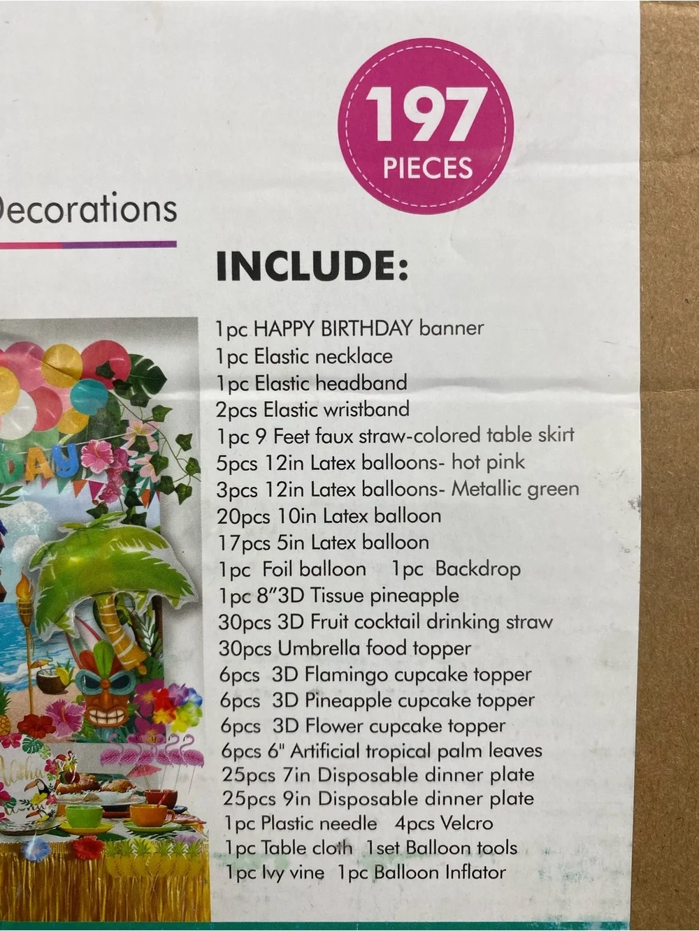 Tropical Aloha Birthday Party Decorations - Multicolor
